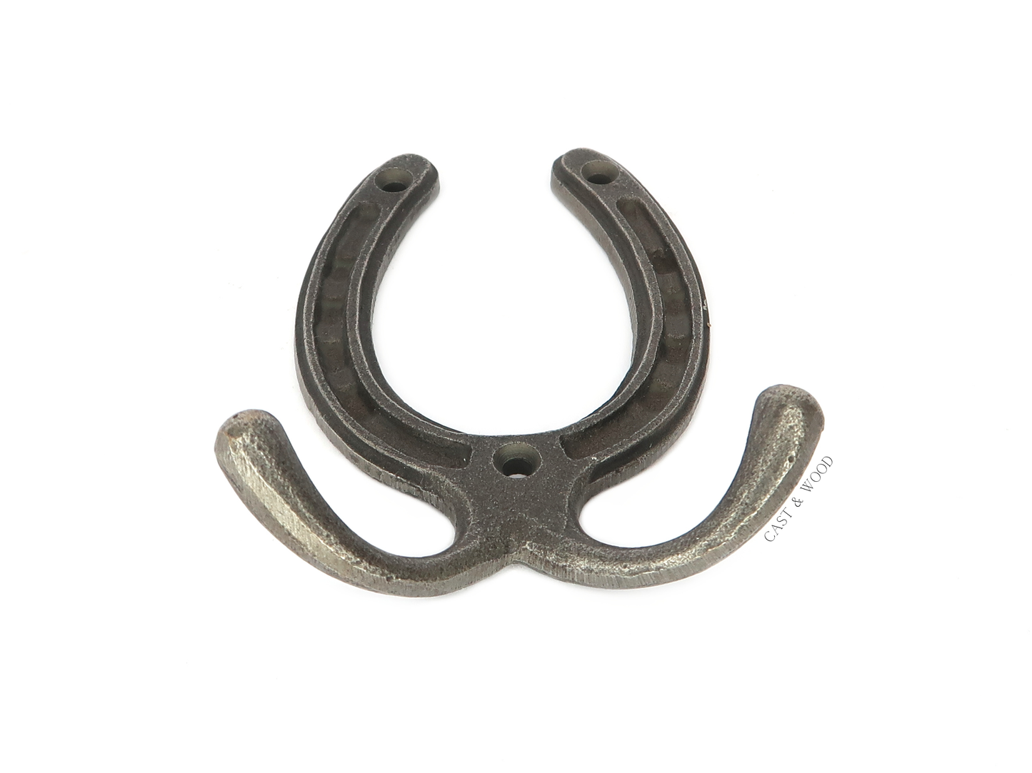 Horseshoe Double Robe Coat Hook Cast & Wood