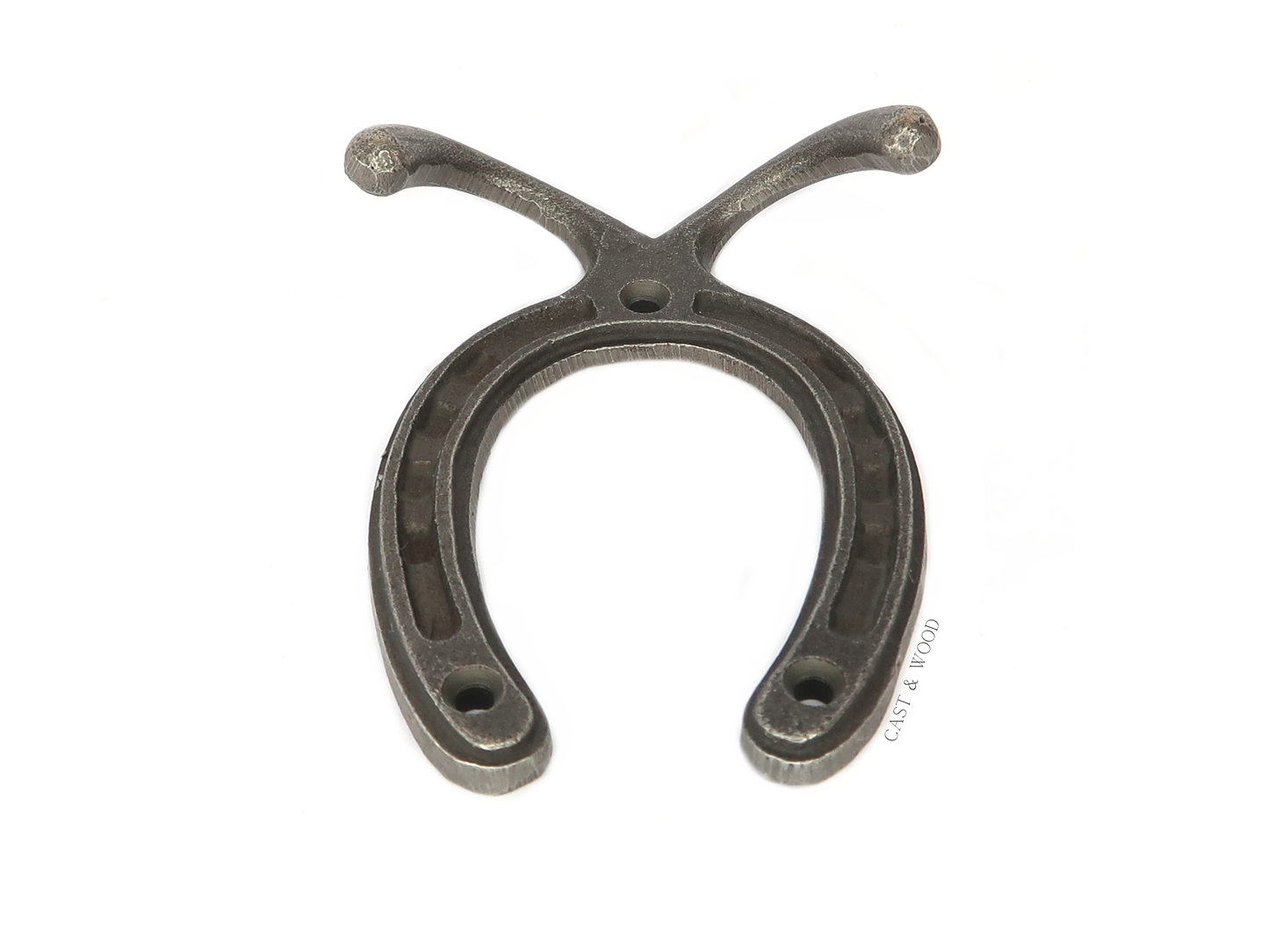 Horseshoe Double Robe Coat Hook Cast & Wood