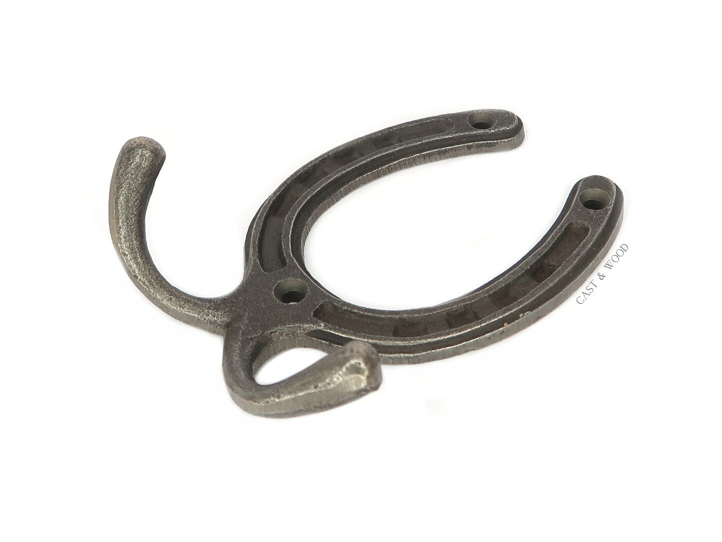 Horseshoe Double Robe Coat Hook Cast & Wood