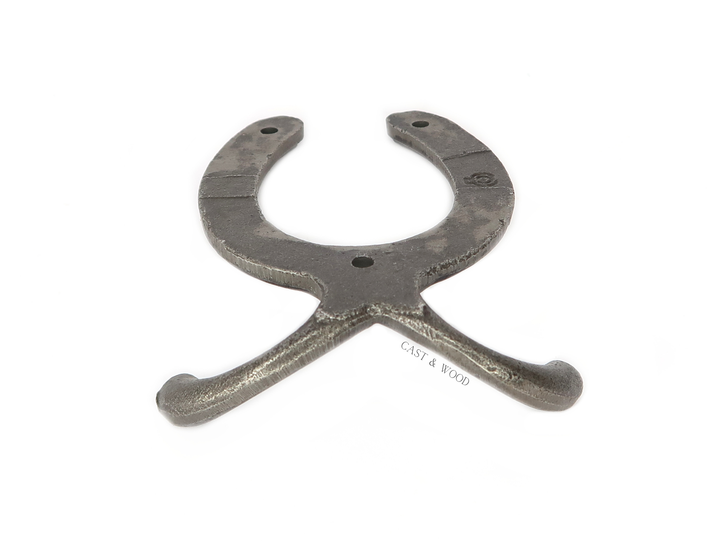 Horseshoe Double Robe Coat Hook Cast & Wood