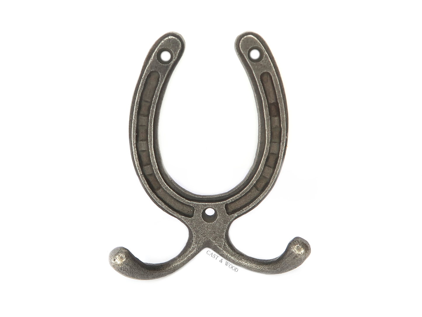 Horseshoe Double Robe Coat Hook Cast & Wood