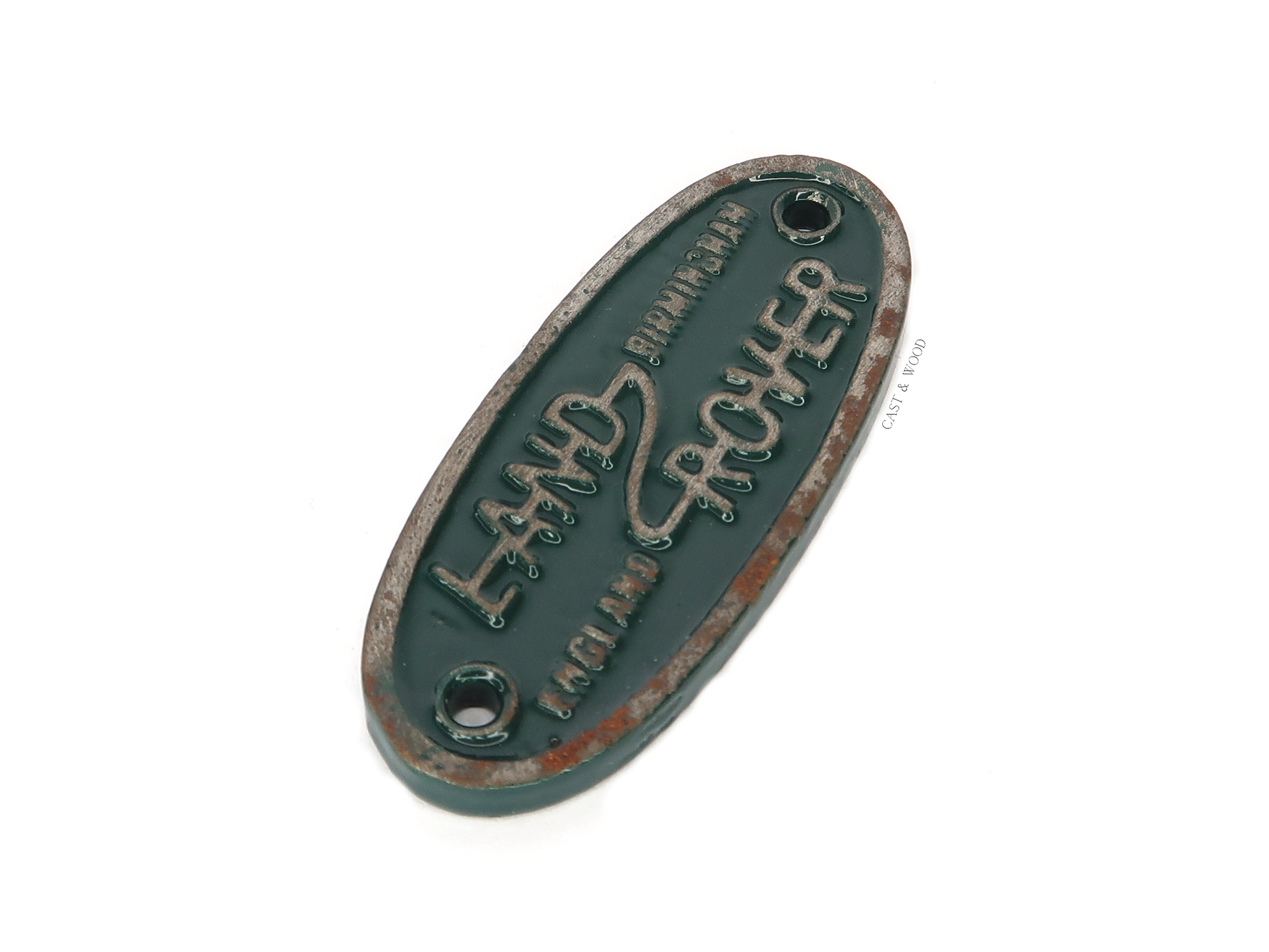 Green Land Rover Wall Plaque Sign Cast & Wood