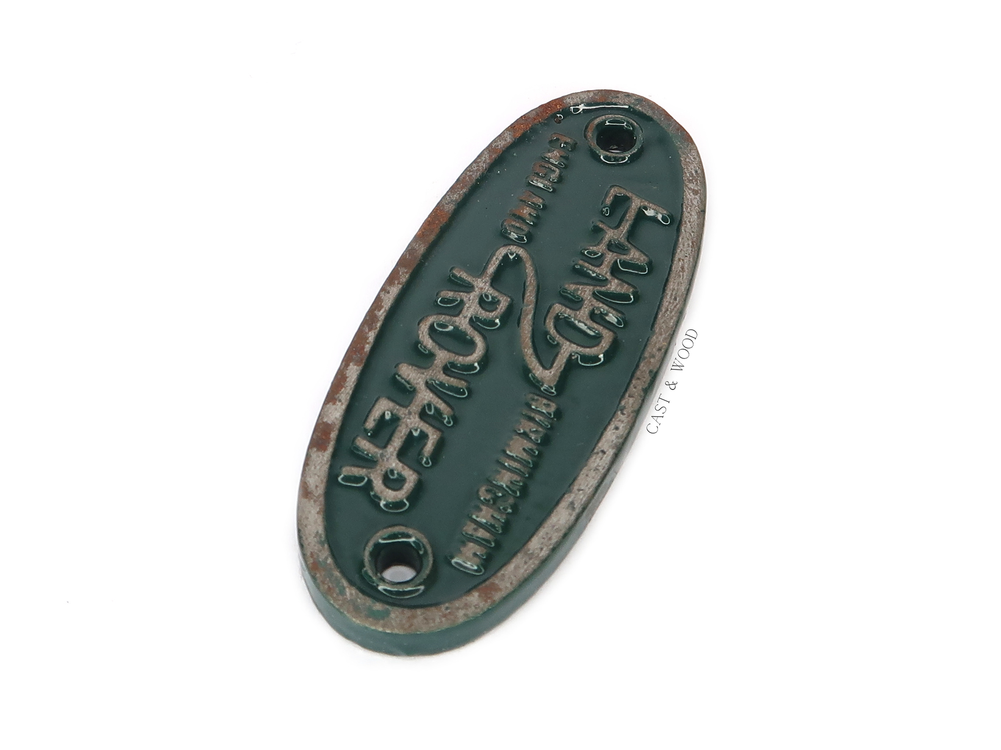 Green Land Rover Wall Plaque Sign Cast & Wood