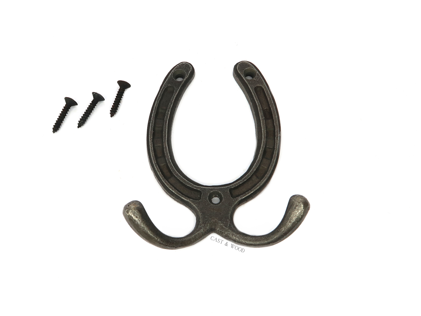 Horseshoe Double Robe Coat Hook Cast & Wood