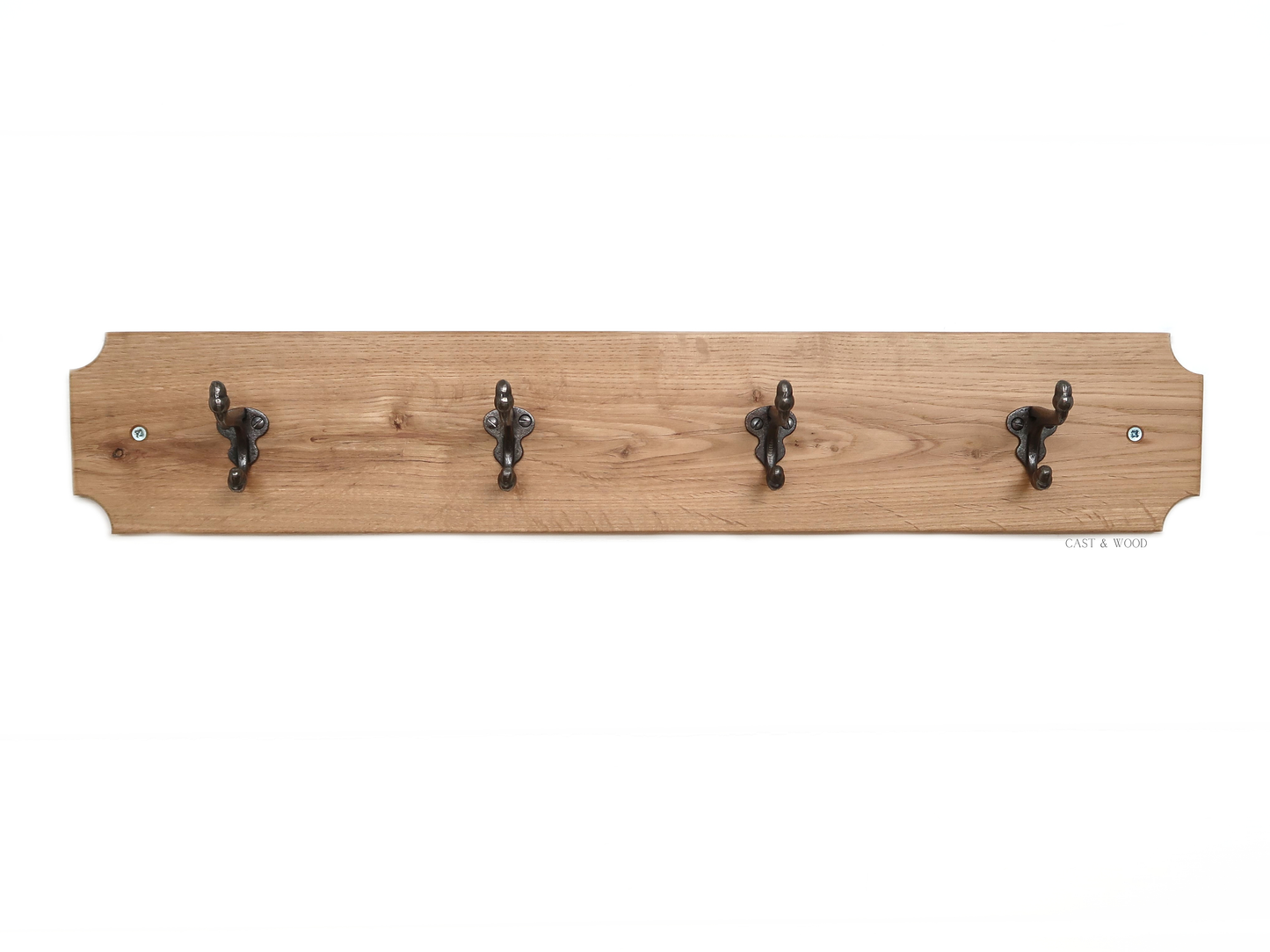 Solid Oak Coat Rack with 4no x Acorn Hooks