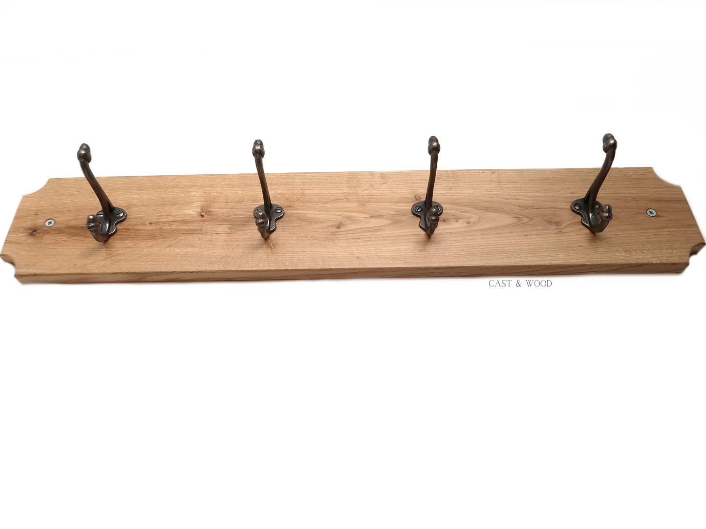 Solid Oak Coat Rack with 4no x Acorn Hooks