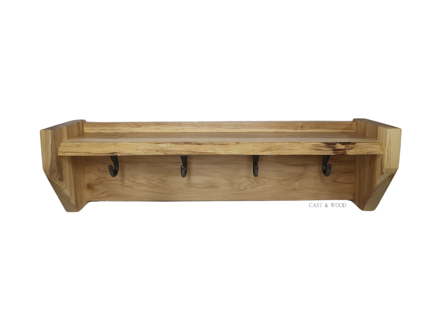 Solid Oak Live Edge Hanging Shelf