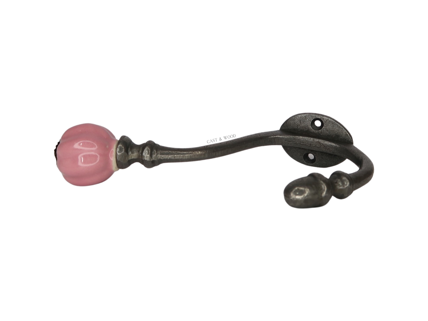 Front View Pink Acorn Double Coat Hook