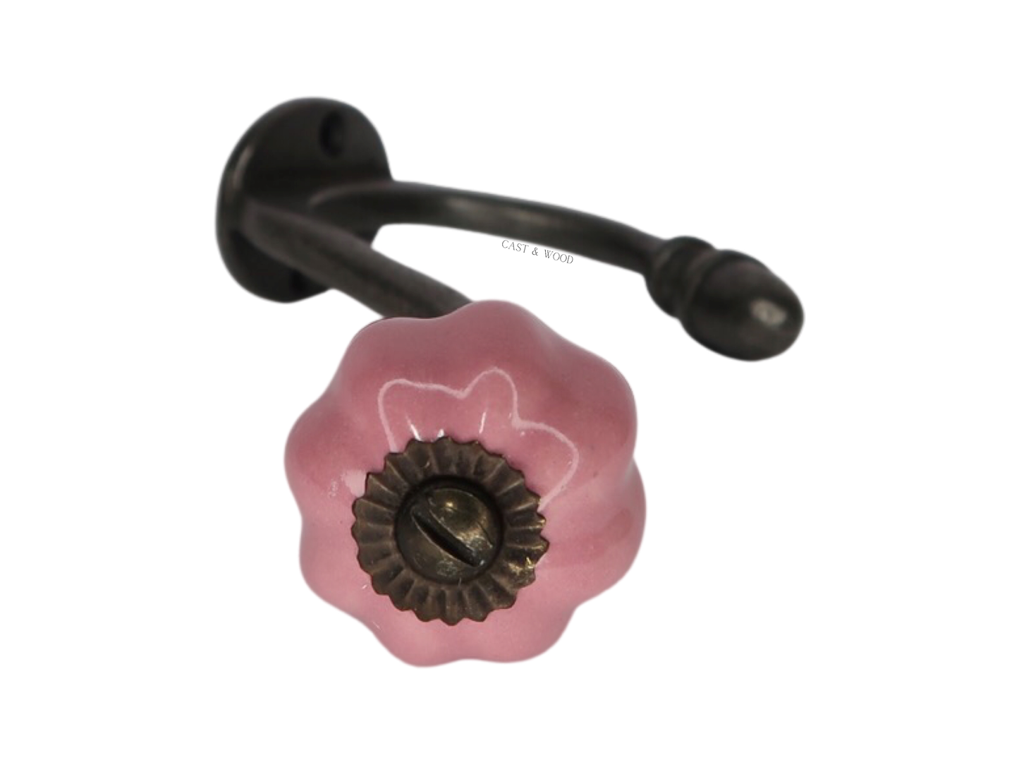 Acorn Detail Pink Acorn Double Coat Hook
