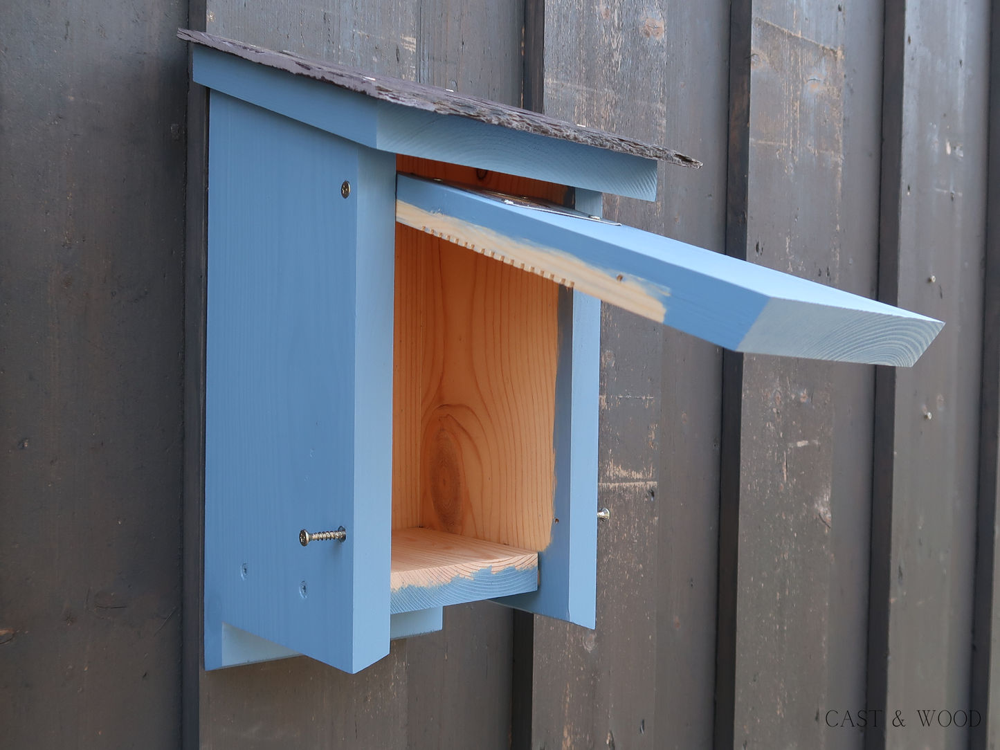 Luxury Penthouse Bird Box - Blue Cast & Wood