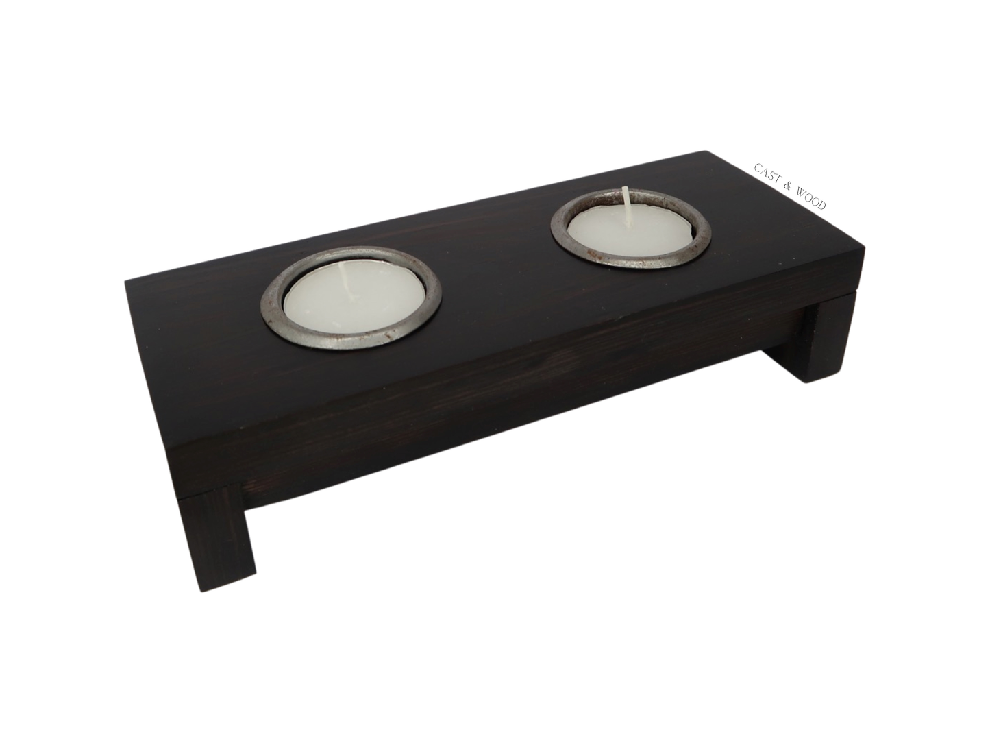 Raise Me Up Double Candle Holder - Black Brown