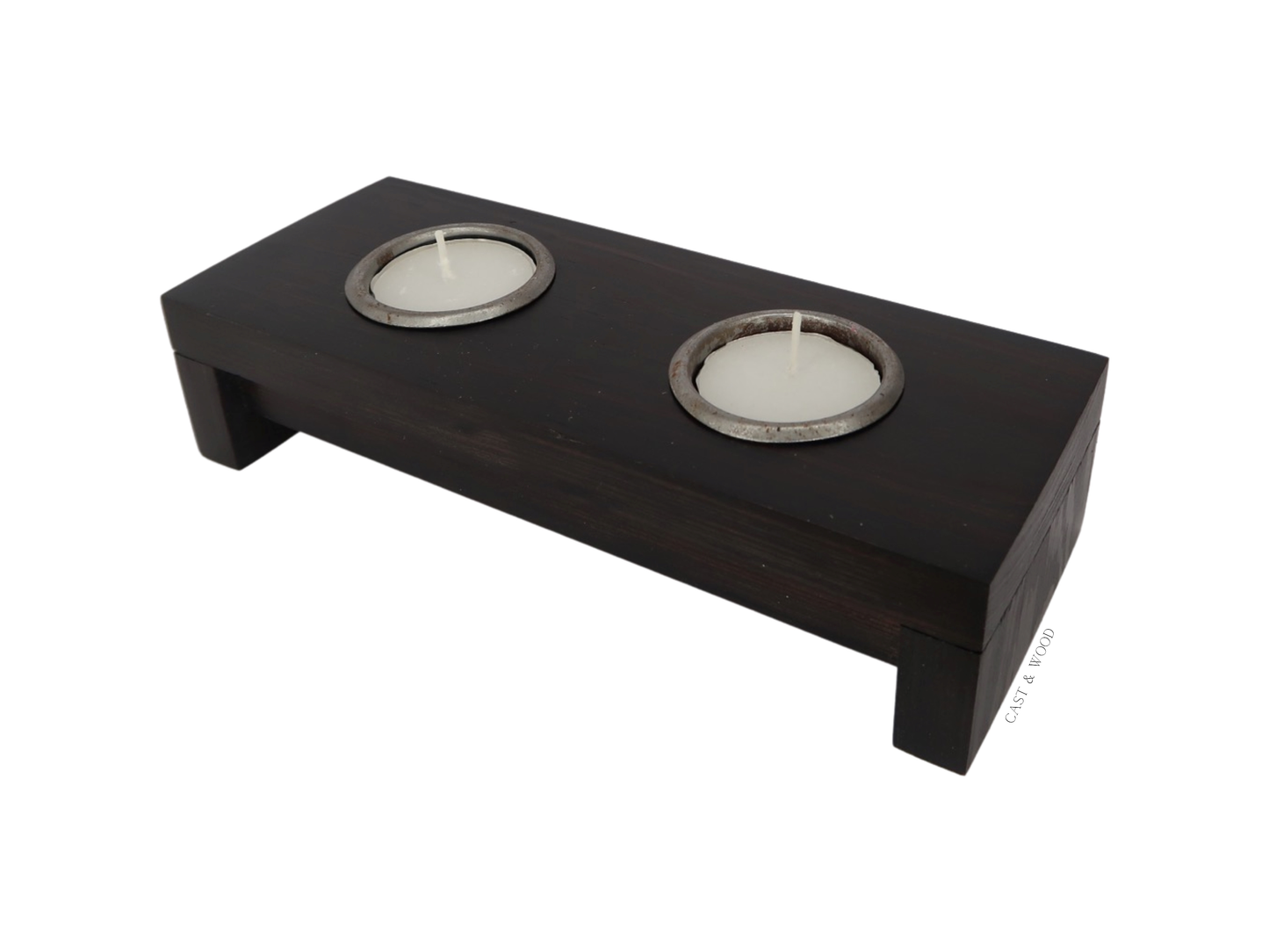 Raise Me Up Double Candle Holder - Black Brown
