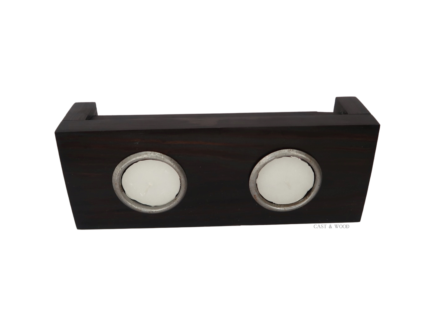 Raise Me Up Double Candle Holder - Black Brown