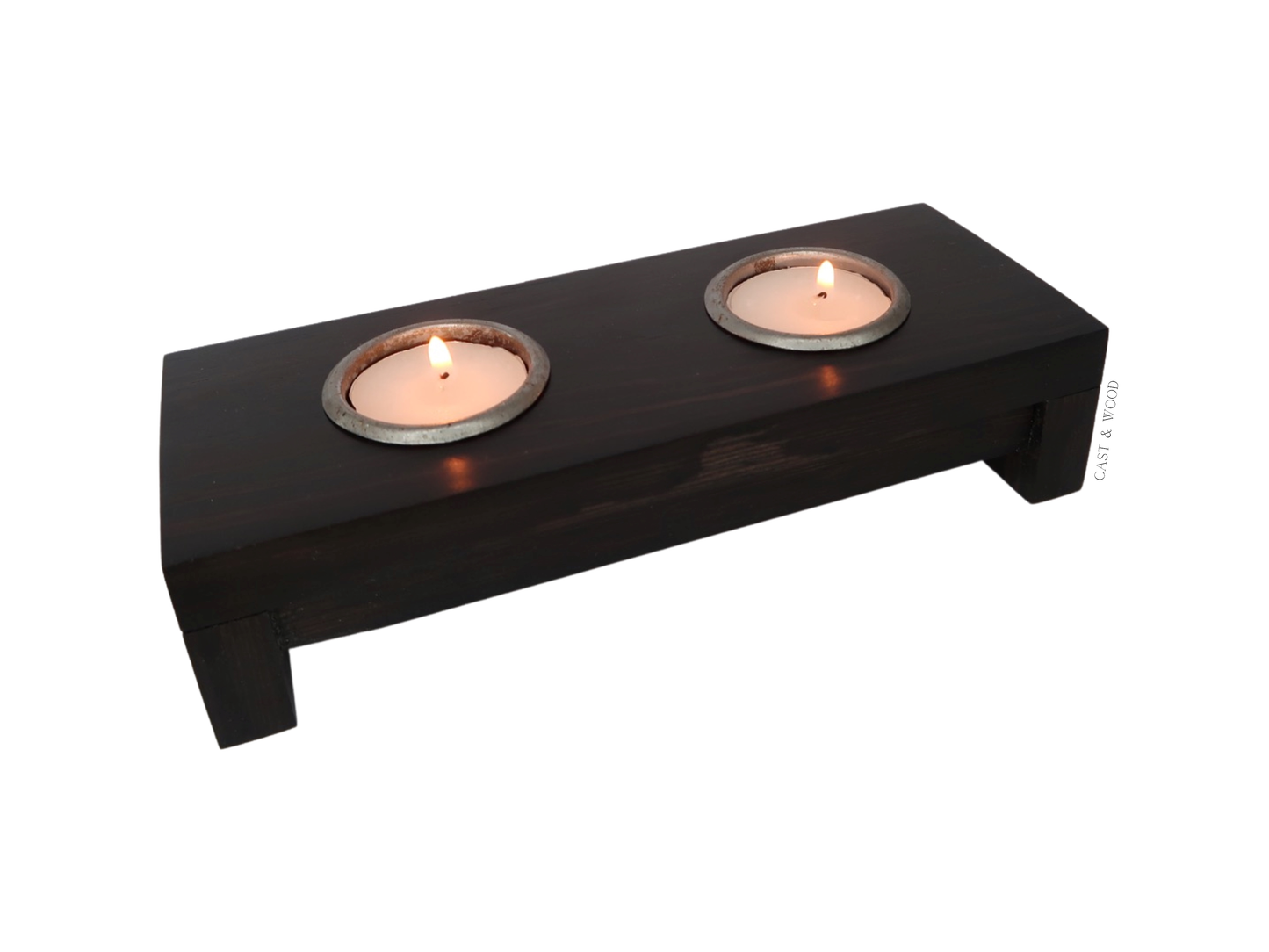 Raise Me Up Double Candle Holder - Black Brown