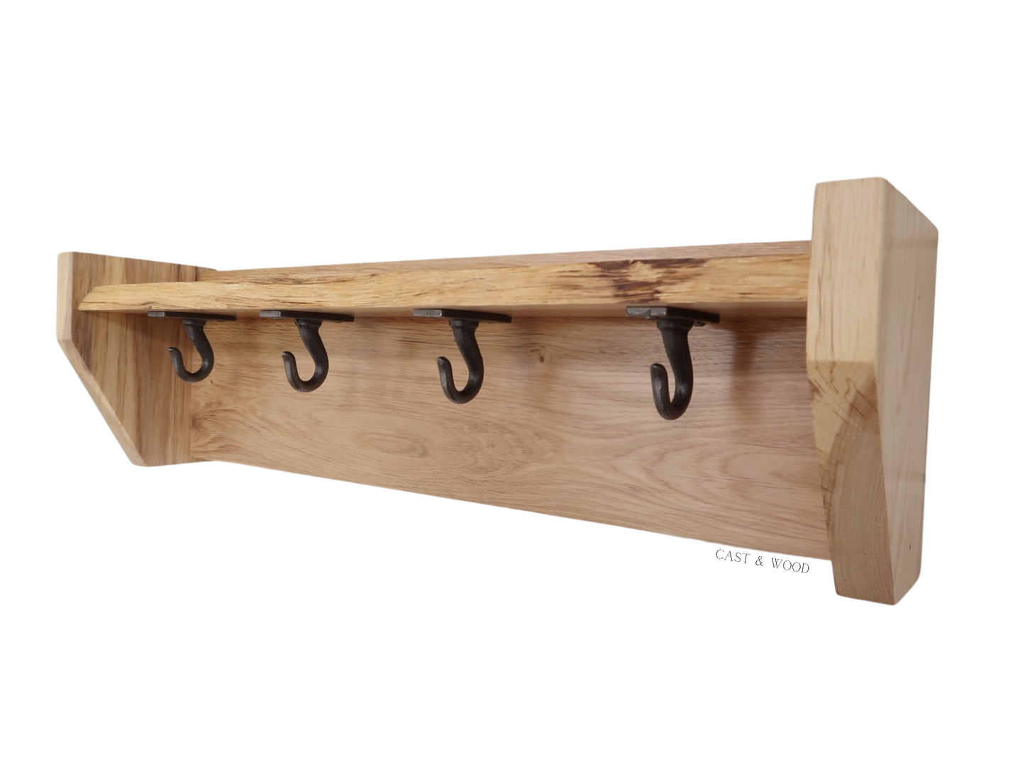 Solid Oak Live Edge Hanging Shelf