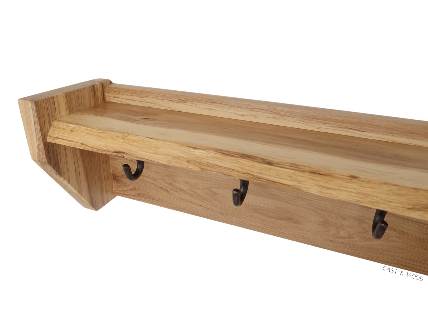 Solid Oak Live Edge Hanging Shelf