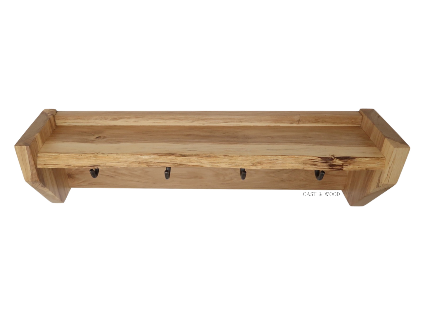Solid Oak Live Edge Hanging Shelf
