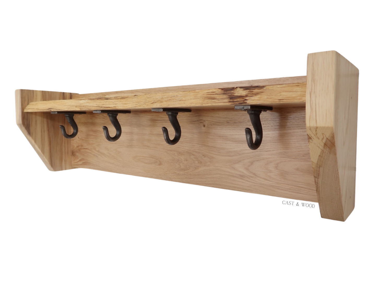 Solid Oak Live Edge Hanging Shelf