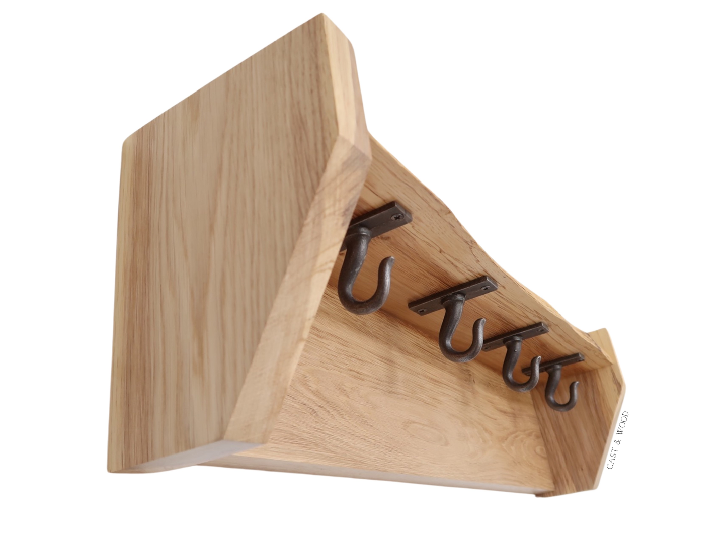 Solid Oak Live Edge Hanging Shelf
