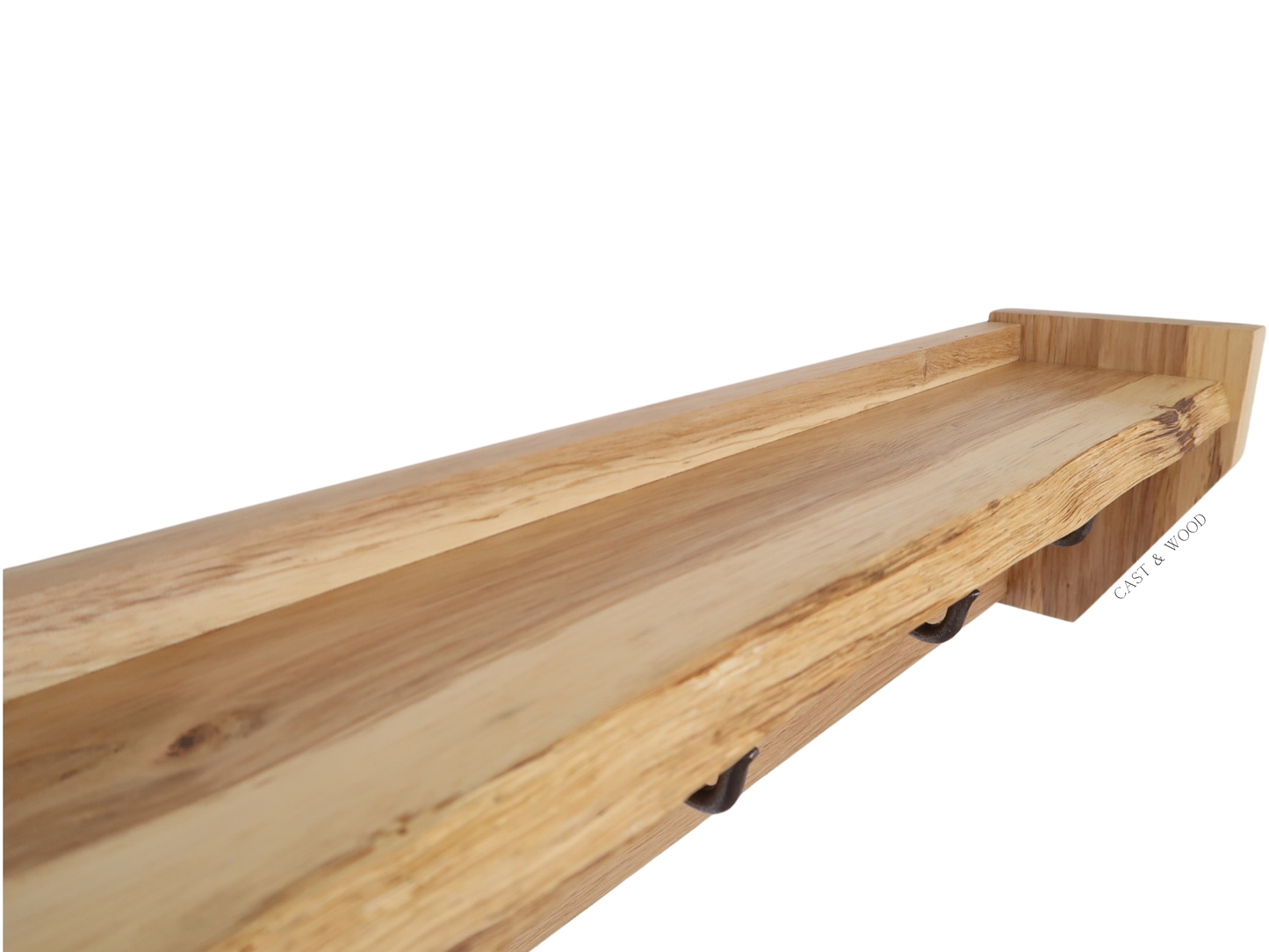 Solid Oak Live Edge Hanging Shelf