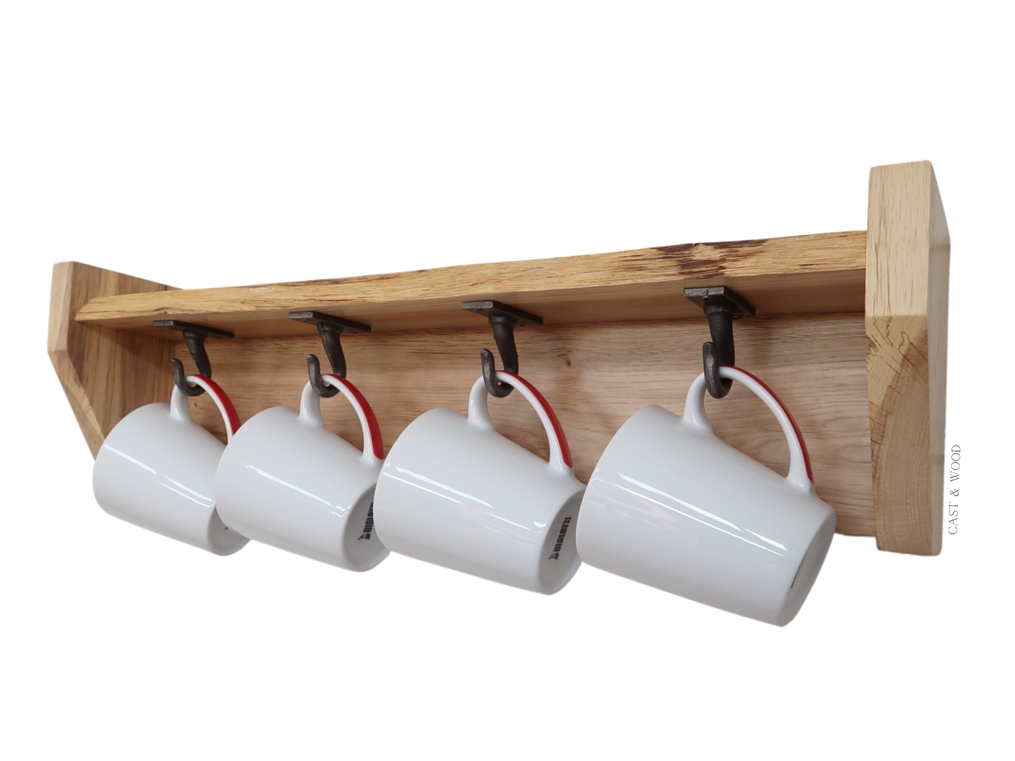 Solid Oak Live Edge Hanging Shelf