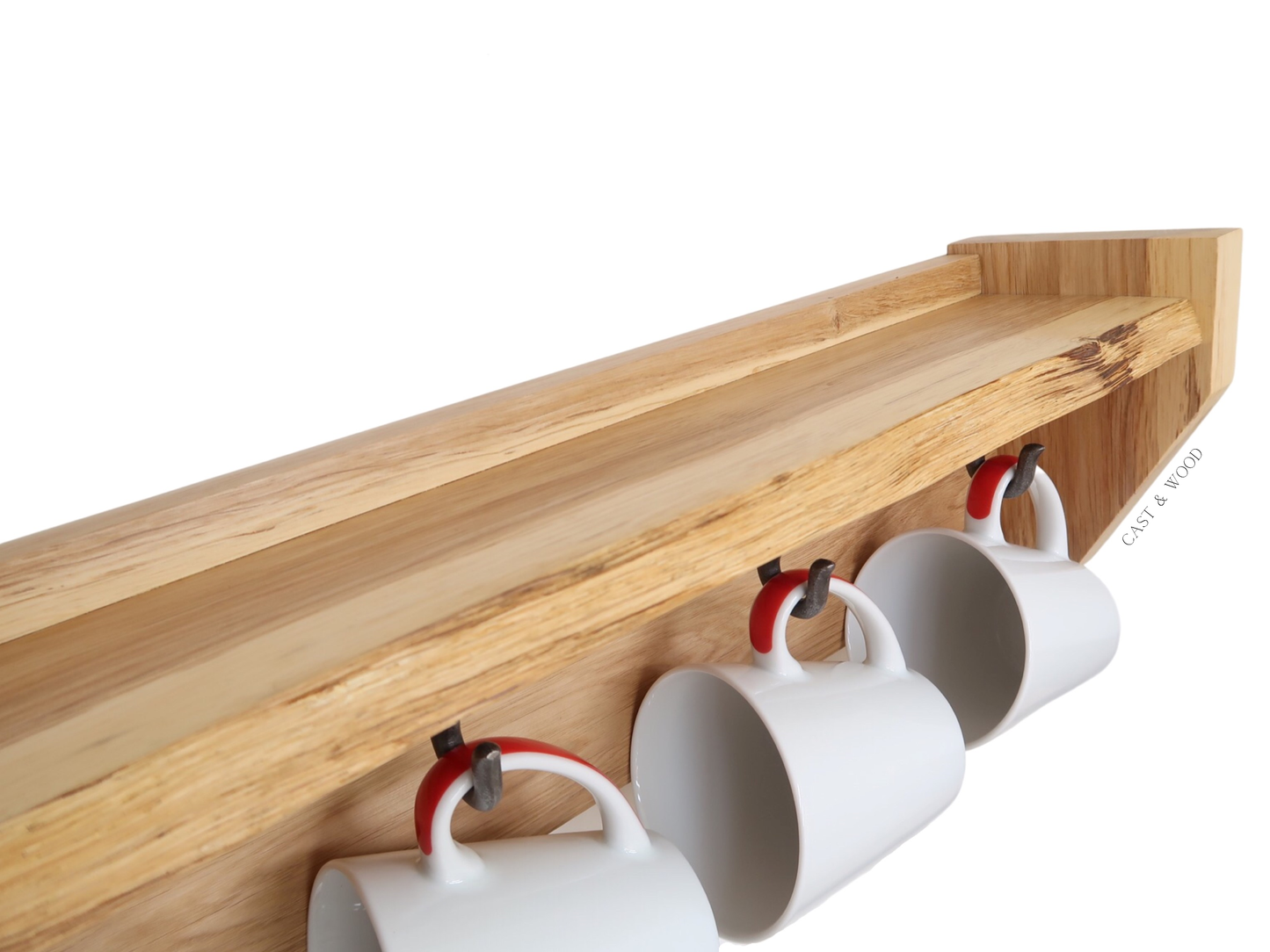 Solid Oak Live Edge Hanging Shelf