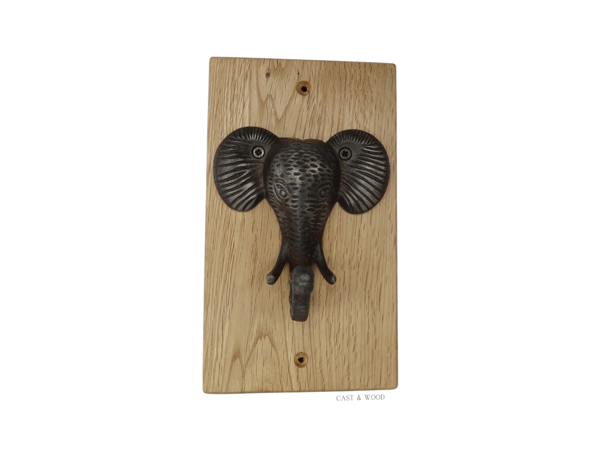 Solid Oak Mounted Elephant Hook