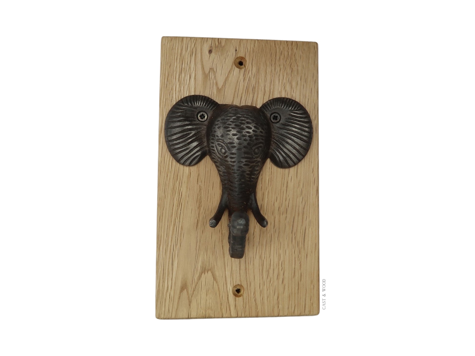 Solid Oak Mounted Elephant Hook