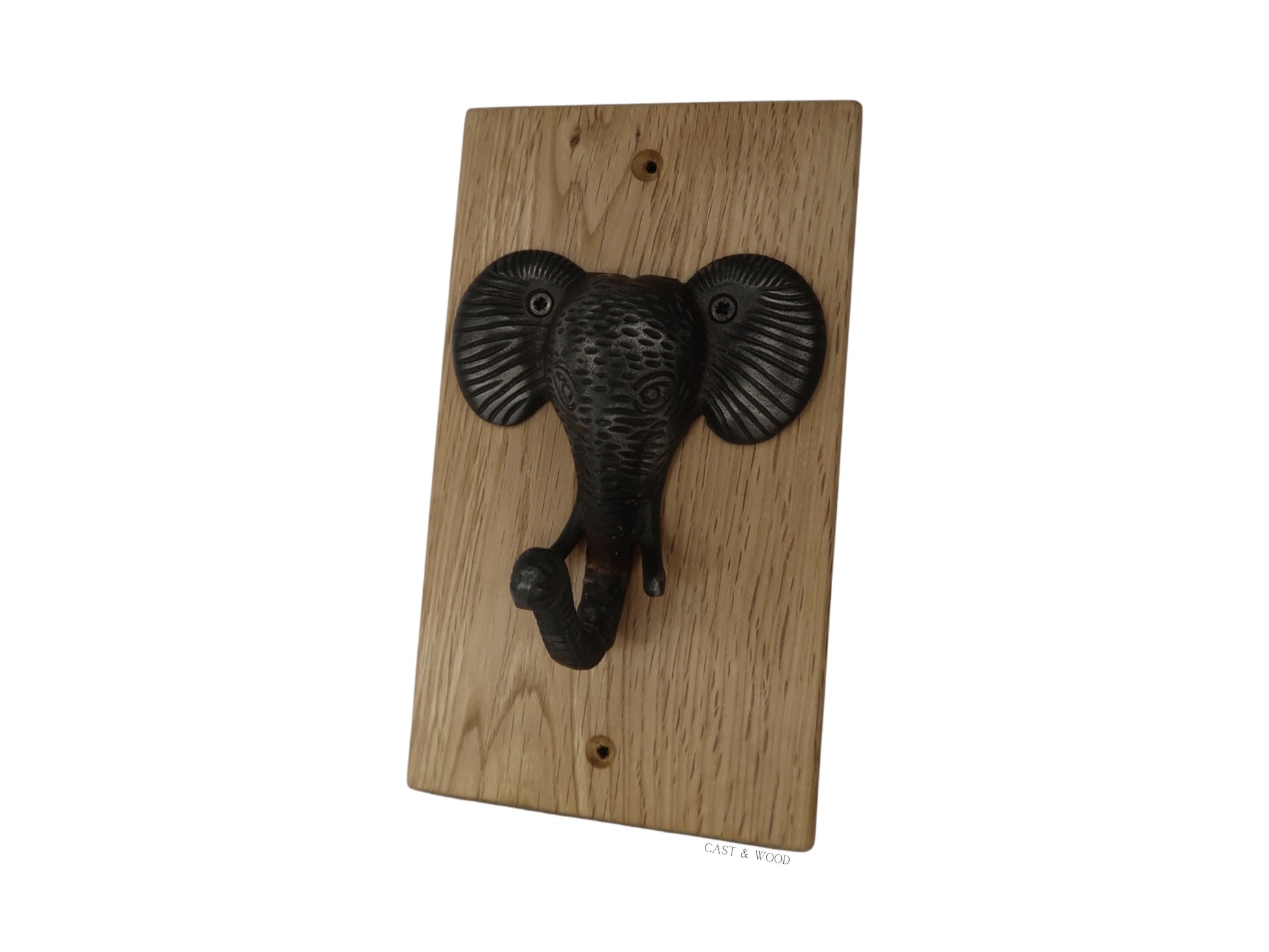 Solid Oak Mounted Elephant Hook