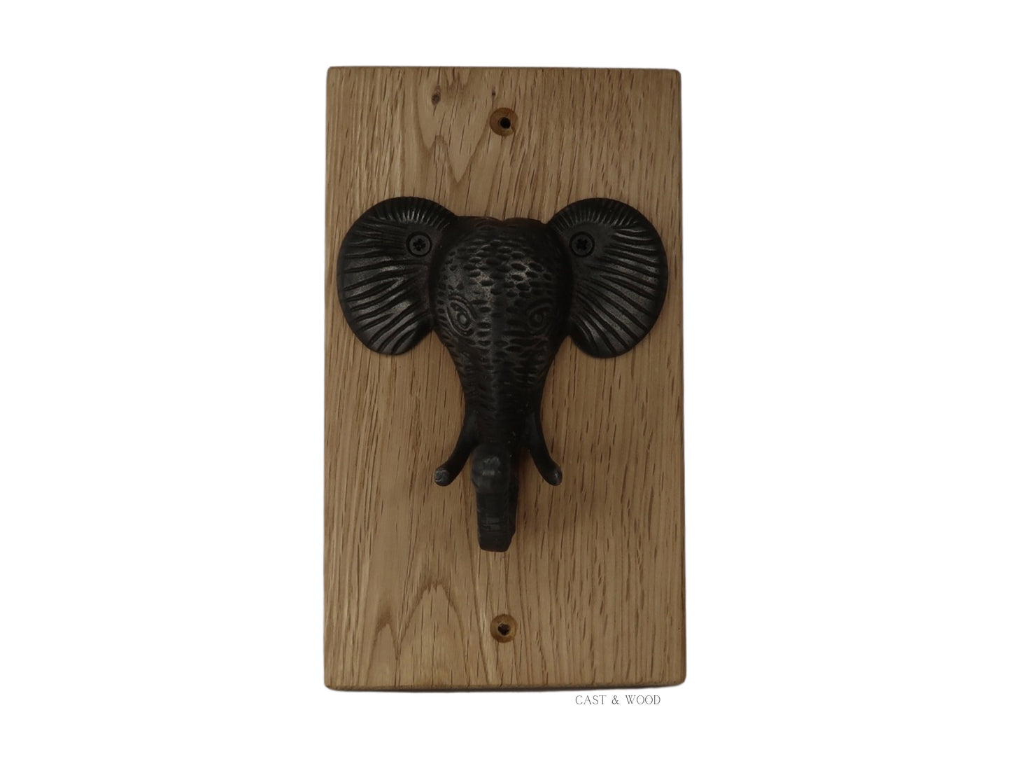 Solid Oak Mounted Elephant Hook