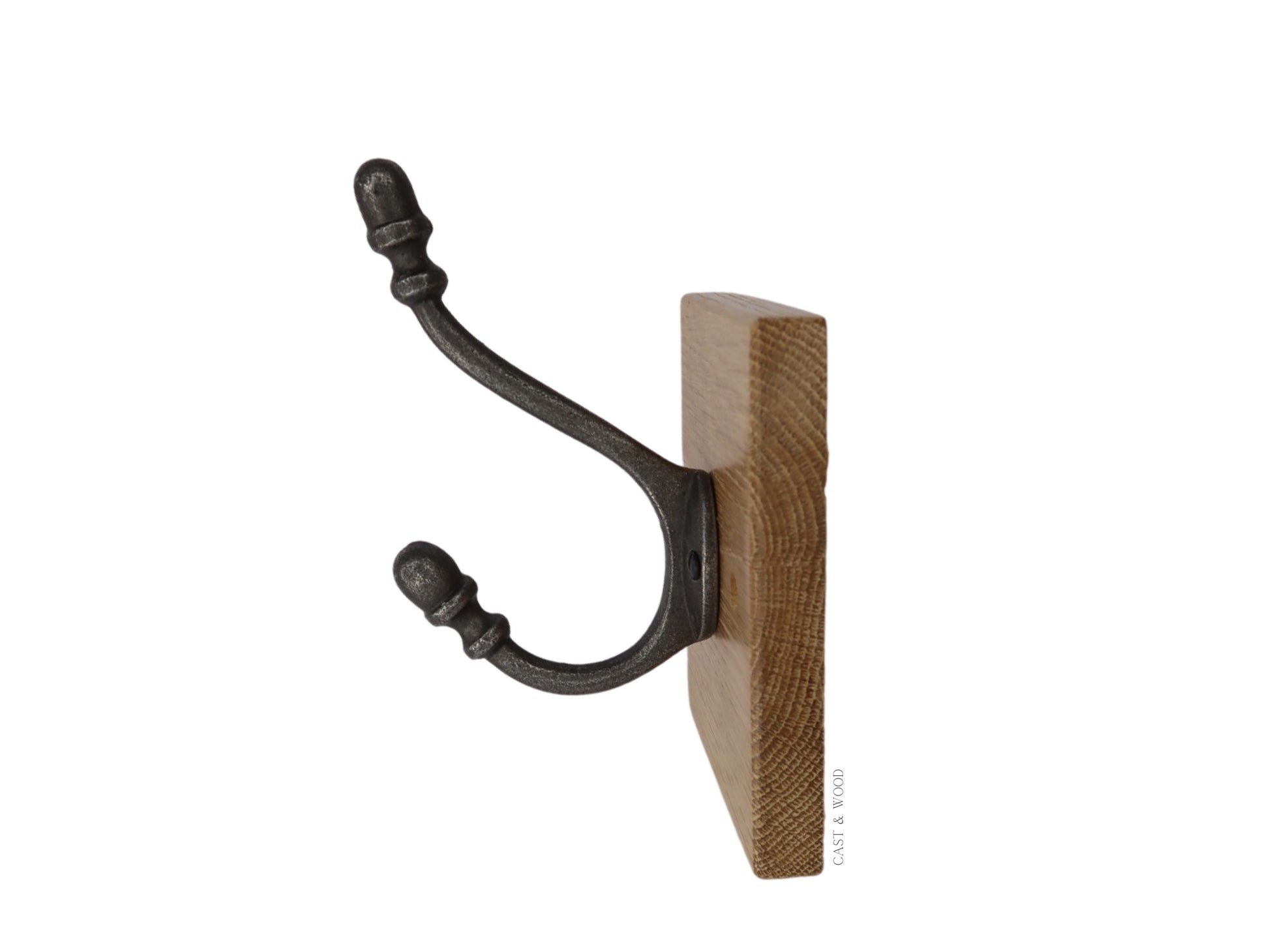 Solid Oak Mounted Acorn Hook