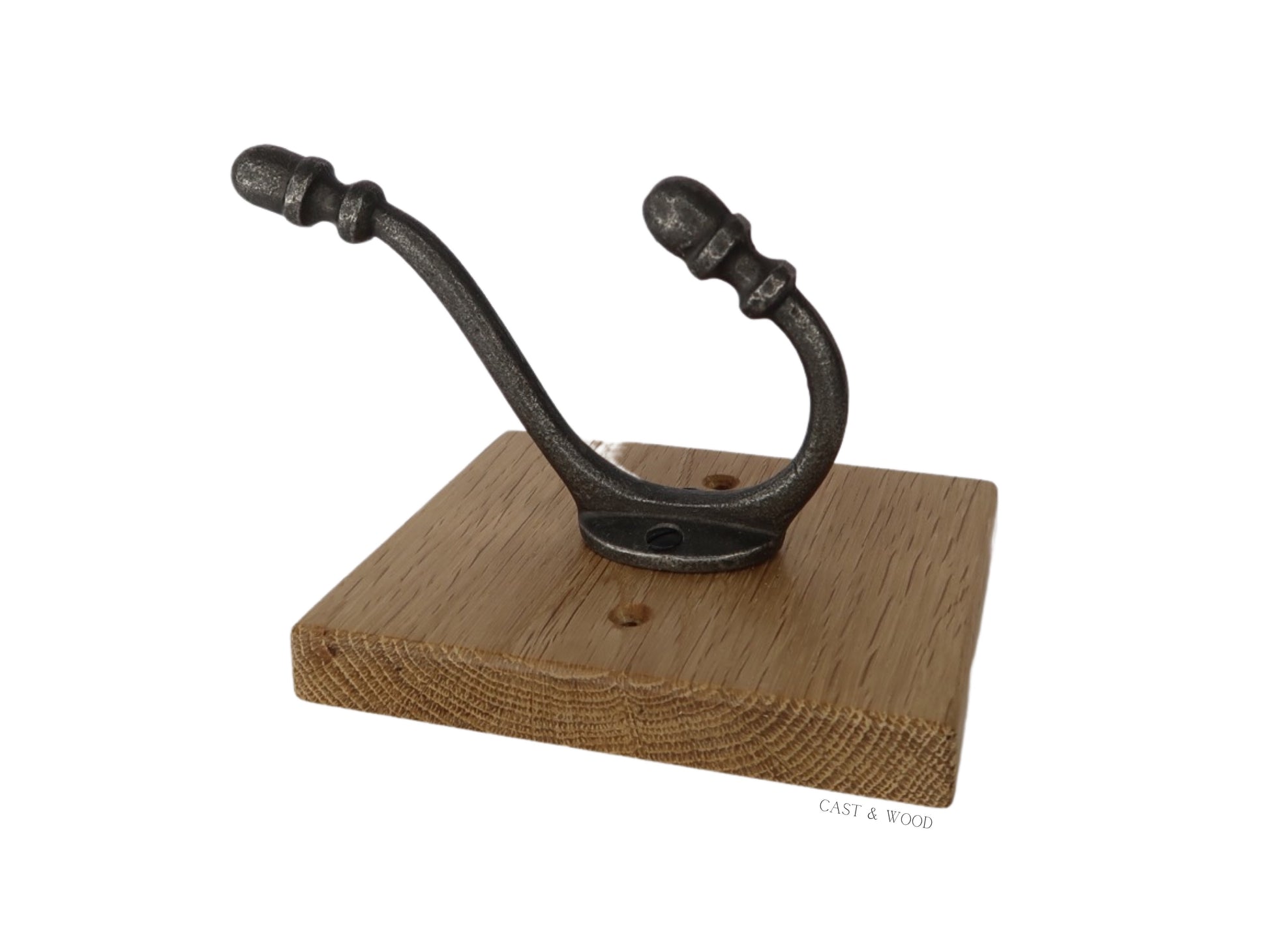 Solid Oak Mounted Acorn Hook