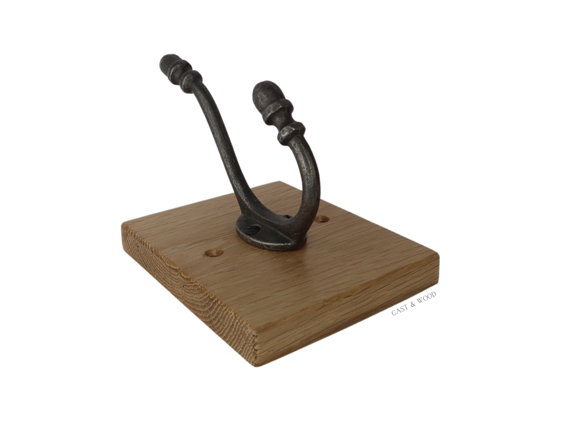 Solid Oak Mounted Acorn Hook