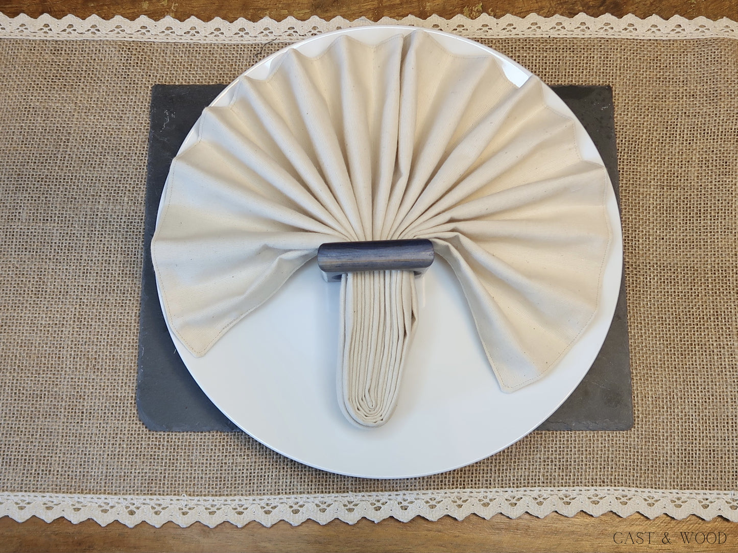 Napkin Rings - Navy Blue Cast & Wood