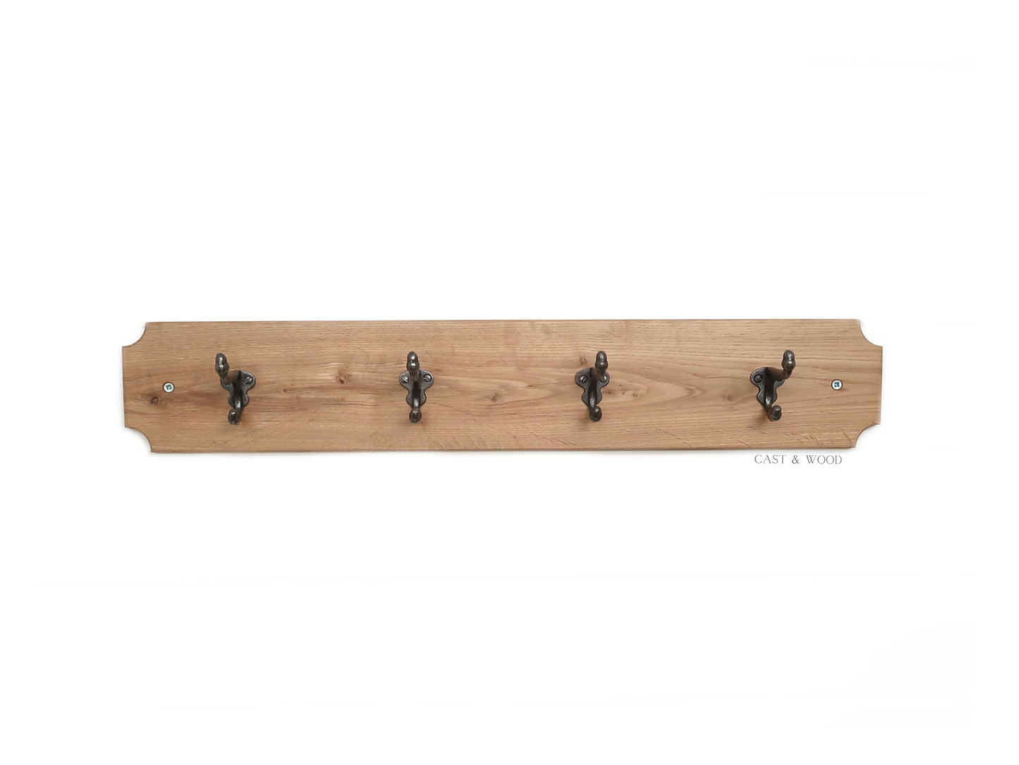 Solid Oak Coat Rack with 4no x Acorn Hooks