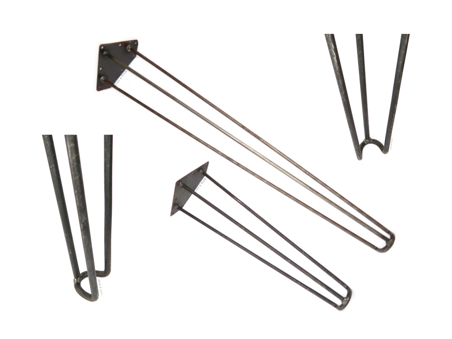 Footed Detail Hairpin Legs - Set of 4no - Table 710mm Cast & Wood