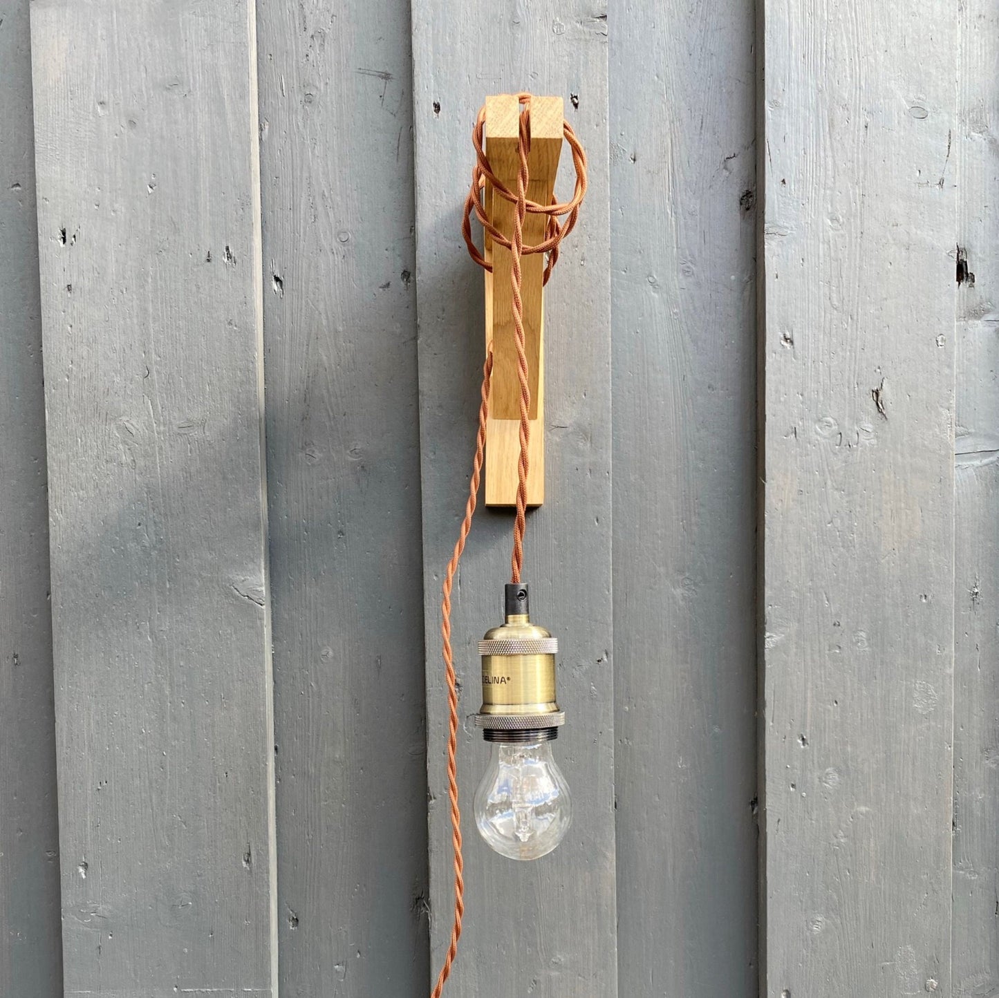 Solid Oak Gallows Pendant Wall Light Bracket freeshipping - Cast & Wood