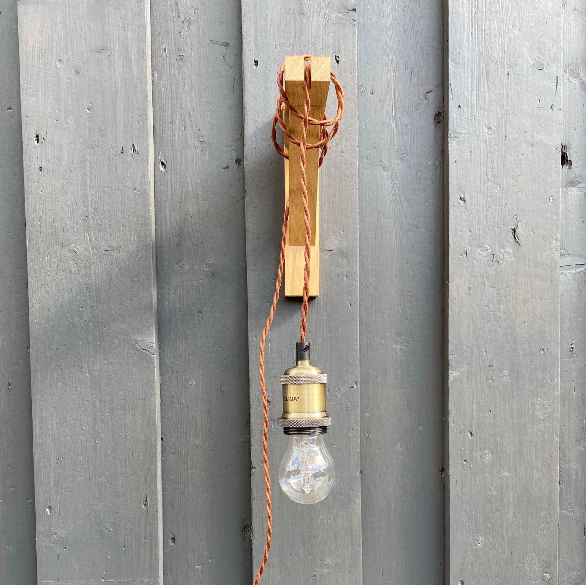 Solid Oak Gallows Pendant Wall Light Bracket freeshipping - Cast & Wood