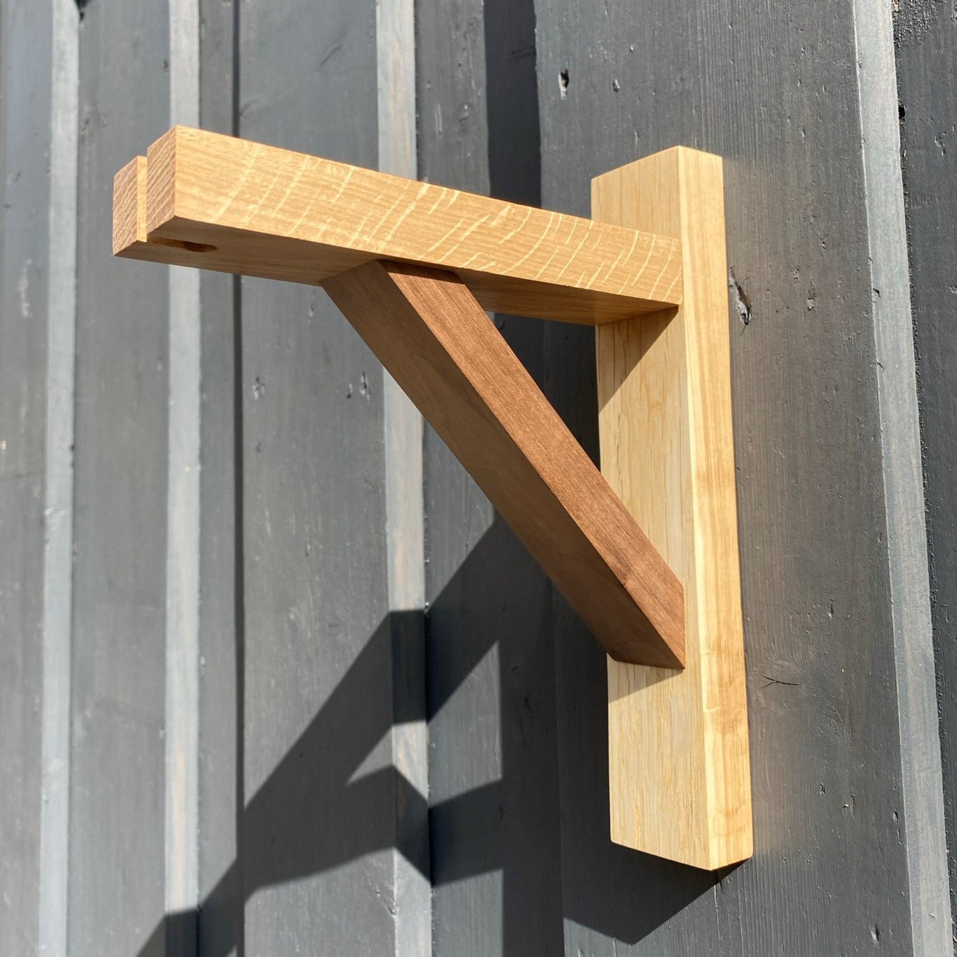 Solid Oak & American Black Walnut Gallows Pendant Wall Light Bracket freeshipping - Cast & Wood