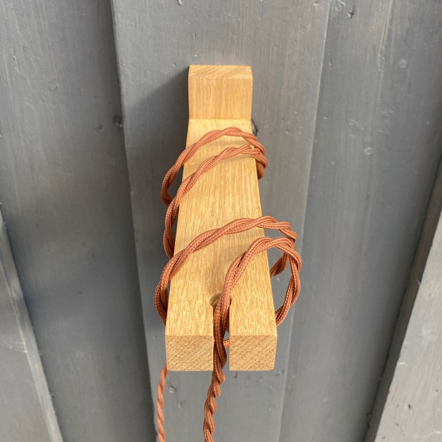 Solid Oak & American Black Walnut Gallows Pendant Wall Light Bracket freeshipping - Cast & Wood
