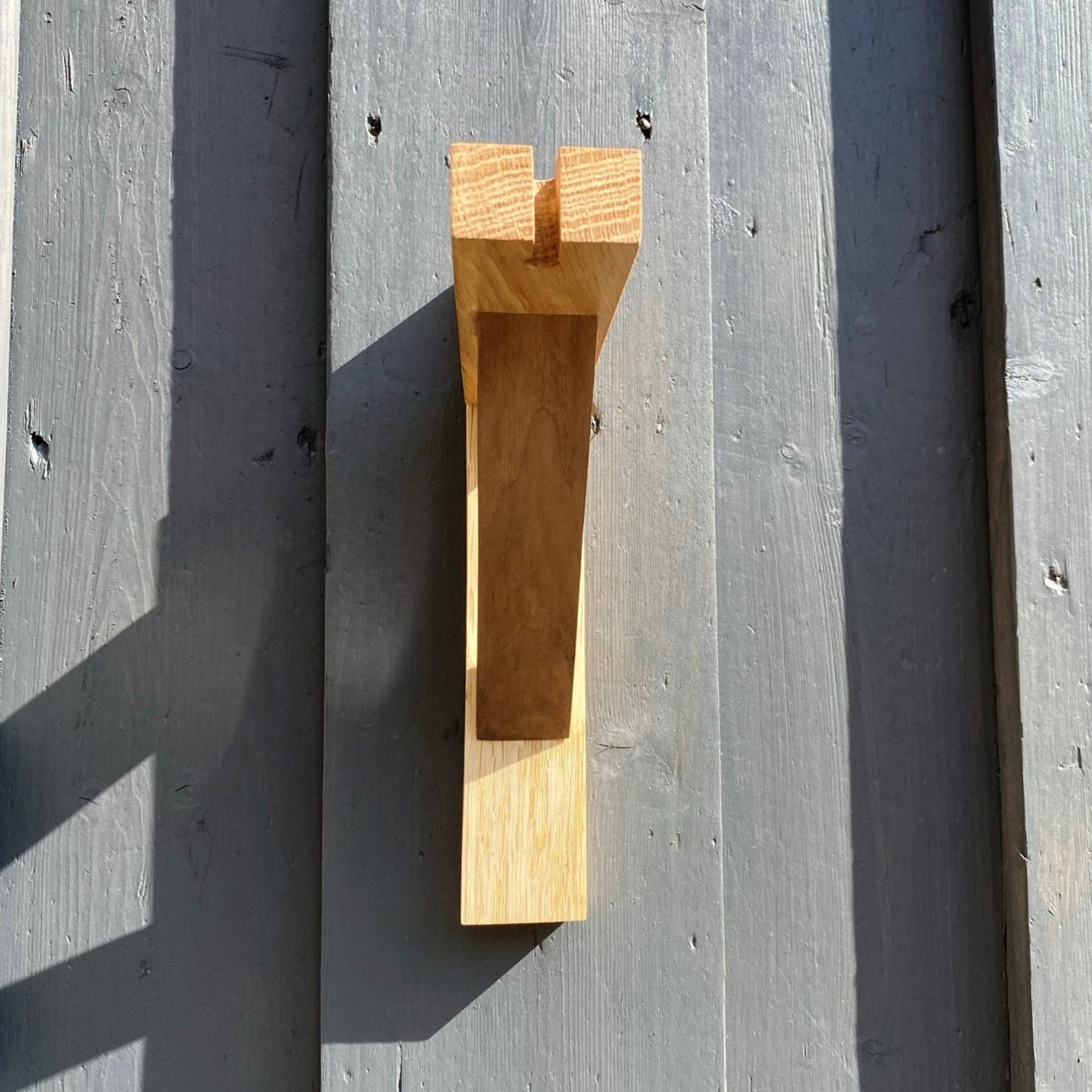Solid Oak & American Black Walnut Gallows Pendant Wall Light Bracket freeshipping - Cast & Wood