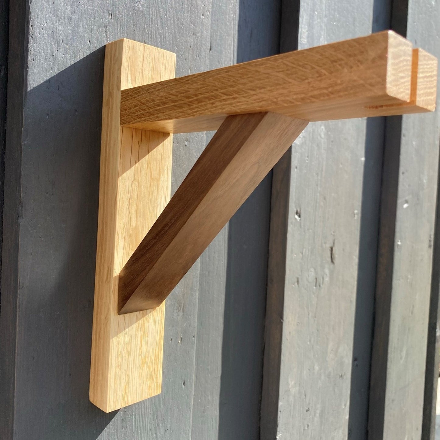 Solid Oak & American Black Walnut Gallows Pendant Wall Light Bracket freeshipping - Cast & Wood