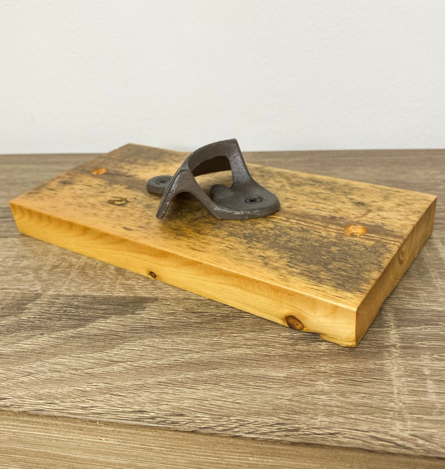 Wall Mounted Bottle Opener - Reclaimed Welsh Chapel Pine freeshipping - Cast & Wood