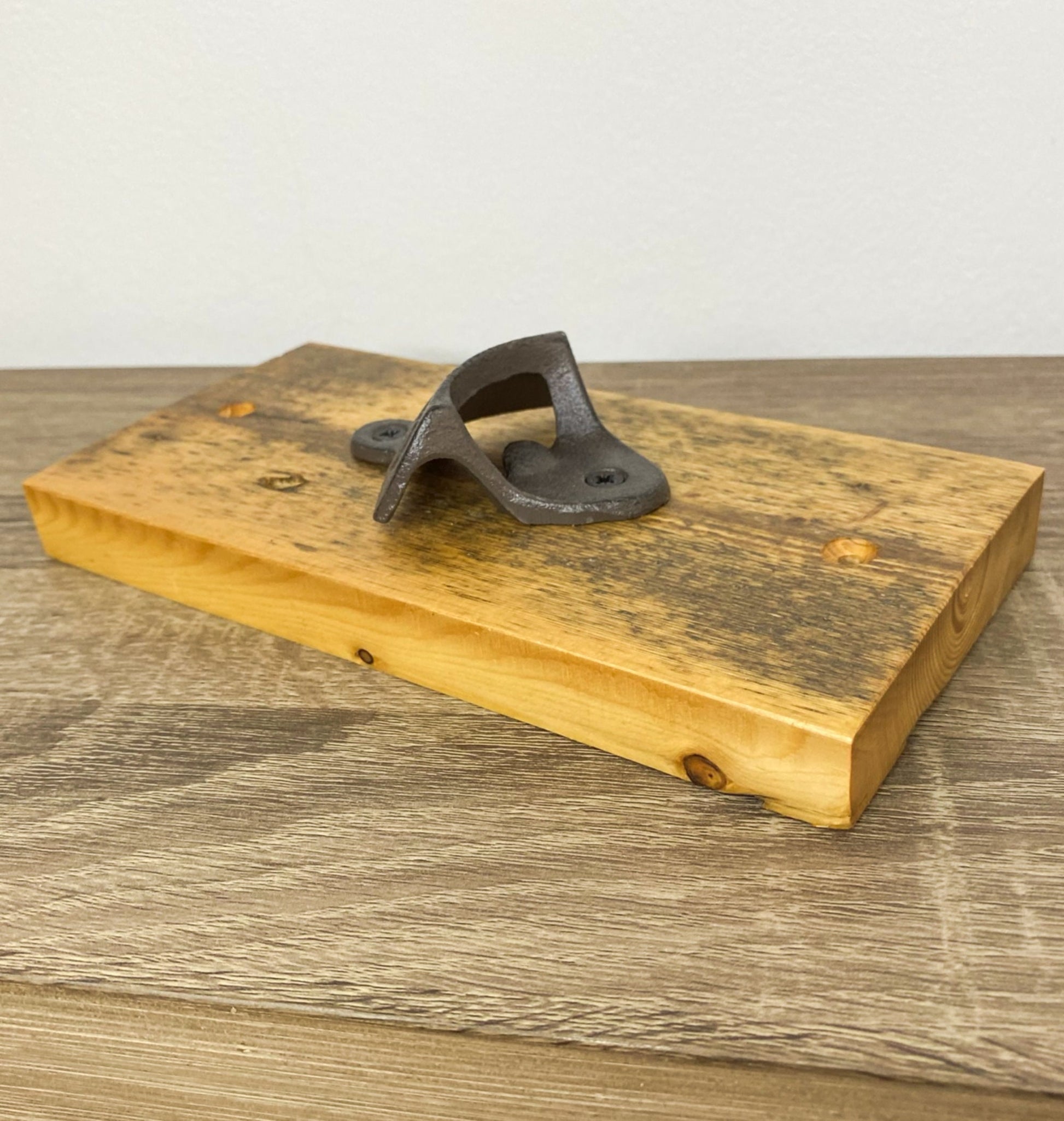 Wall Mounted Bottle Opener - Reclaimed Welsh Chapel Pine freeshipping - Cast & Wood