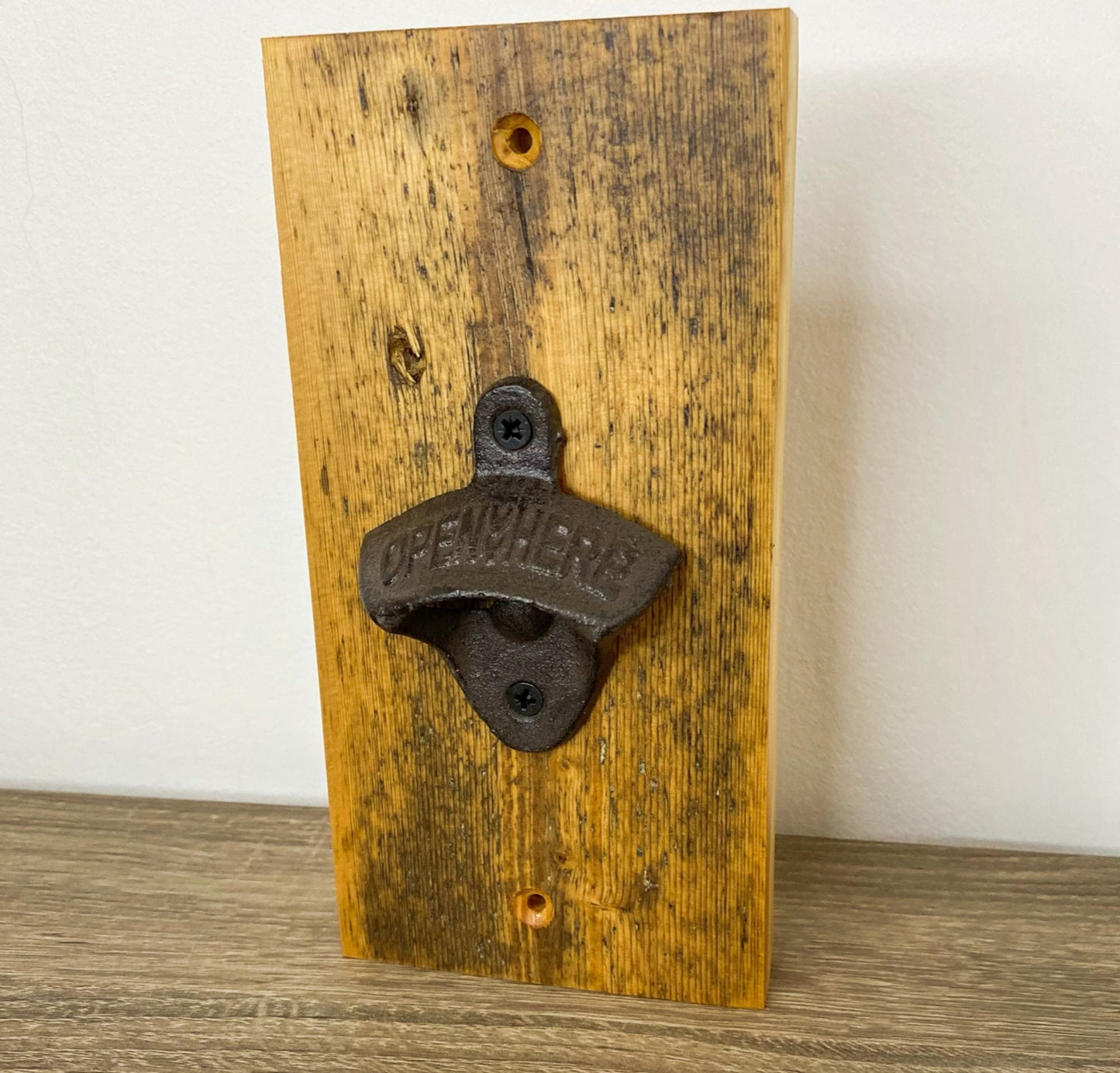 Wall Mounted Bottle Opener - Reclaimed Welsh Chapel Pine freeshipping - Cast & Wood