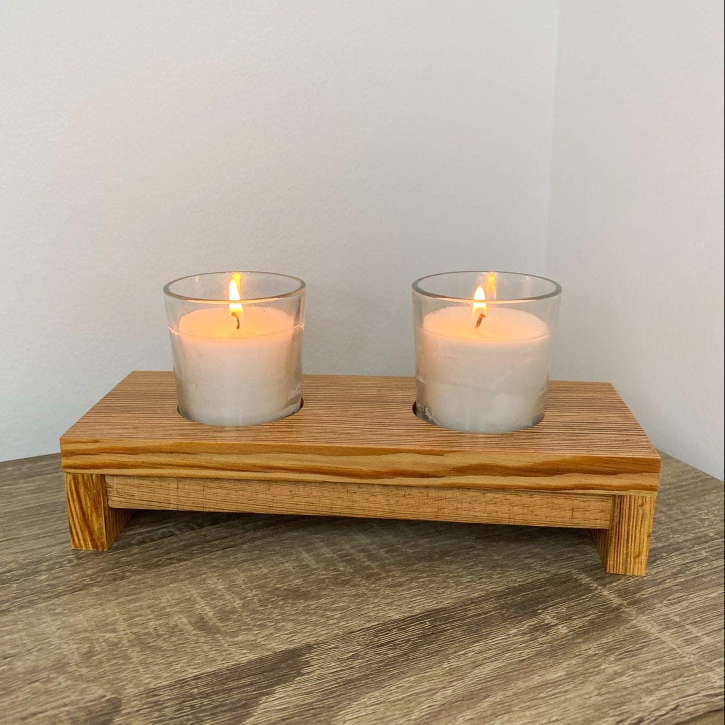 Raise Me Up Double Candle Holder - Reclaimed Welsh Chapel Pine freeshipping - Cast & Wood