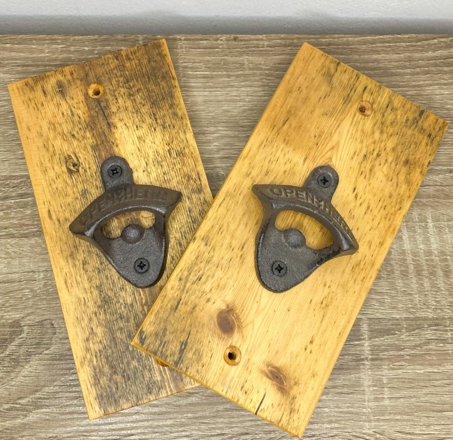 Wall Mounted Bottle Opener - Reclaimed Welsh Chapel Pine freeshipping - Cast & Wood