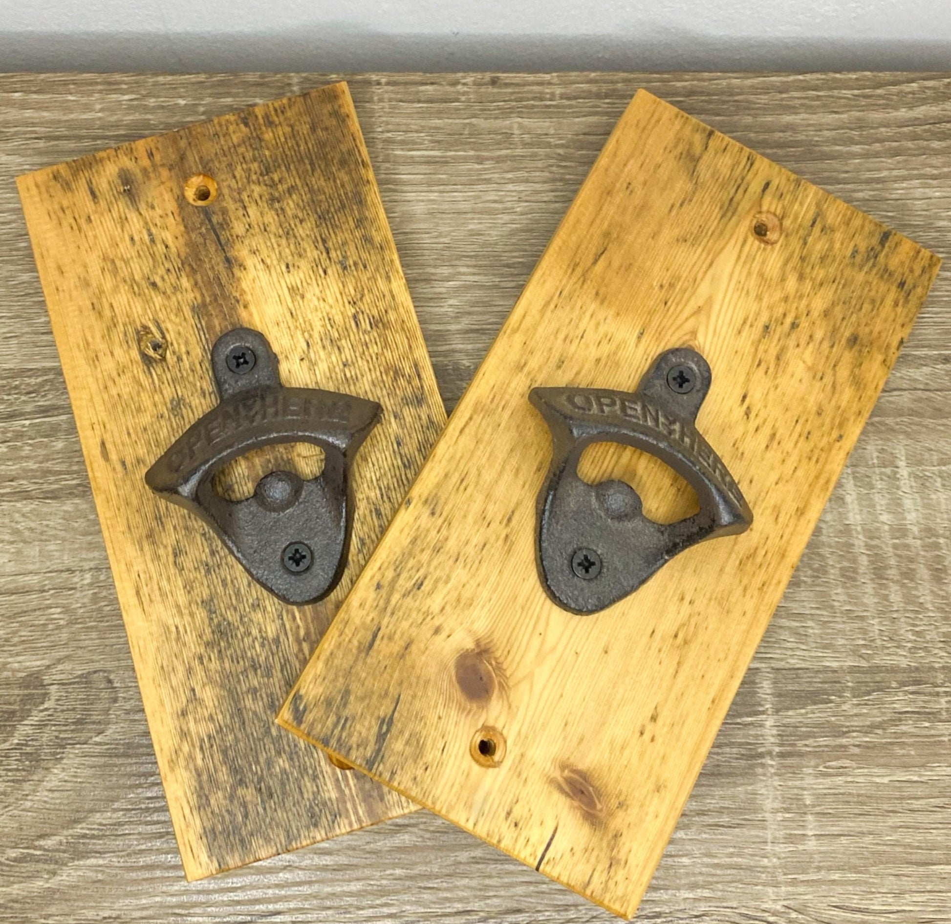 Wall Mounted Bottle Opener - Reclaimed Welsh Chapel Pine freeshipping - Cast & Wood