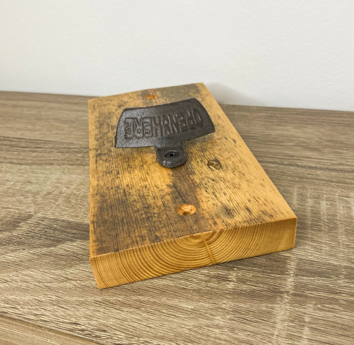 Wall Mounted Bottle Opener - Reclaimed Welsh Chapel Pine freeshipping - Cast & Wood