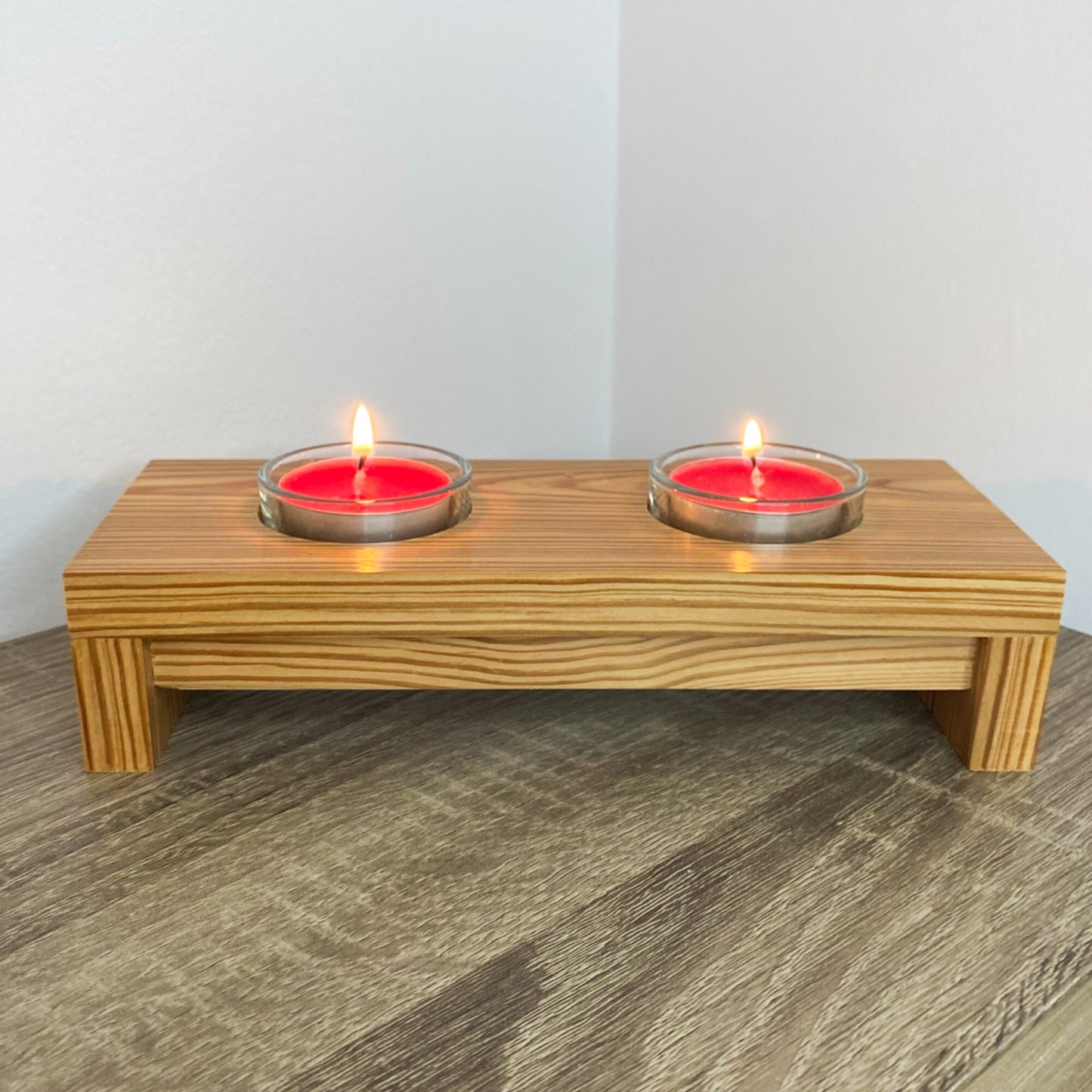 Raise Me Up Double Candle Holder - Reclaimed Welsh Chapel Pine freeshipping - Cast & Wood